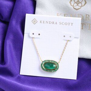 Kendra Scott Baguette Elisa Green Mix Pendant Necklace in Gold